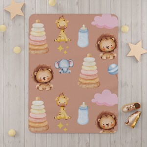 Baby Blanket Wild Animals, christmas gift, gift for newborn