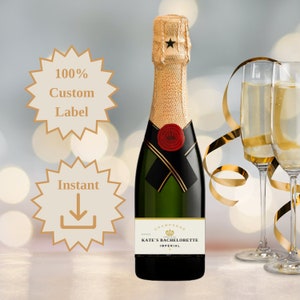 Custom Birthday Champagne Label, Personalized Champagne Liquor Label, Bridesmaid gift Idea, Bridesmaid Champagne, Engagement Gift, Wedding