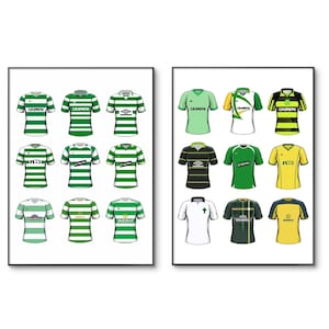 Celtic Football Shirt Poster | Celtic Football Club | Celtic Football Poster | Celtic Home Shir Print | Birthday | A4 Wall Art | Celtic Gift