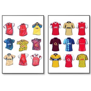 Arsenal Retro Football Shirt Poster: Gunners Jersey A4 Print
