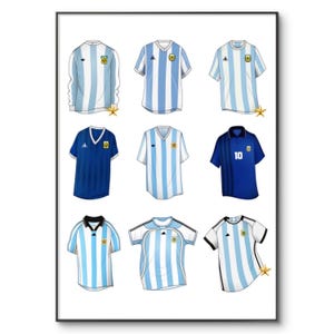 Argentina Football Shirt Poster: Handmade A4 Print