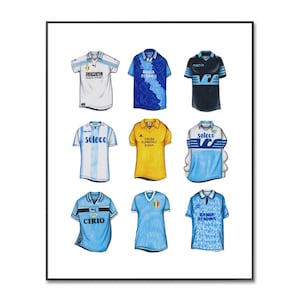 Póster de la camiseta de fútbol de Lazio / Póster de Lazio / Póster de fútbol de Lazio / Equipación clásica de fútbol / Impresión de camiseta / Cumpleaños / Arte mural / Digital