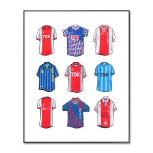 Ajax Football Jersey Poster: Retro Soccer Kit Print (A4)