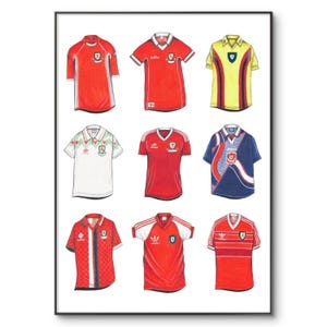 Wales Football Shirt Poster: Retro Kit Handmade A4 Print