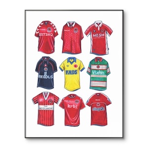 Poster del Charlton Athletic: divisa retrò / maglia da calcio del Charlton / maglia da calcio classica / compleanno / stampa artistica da parete in formato A4 / regalo di Natale
