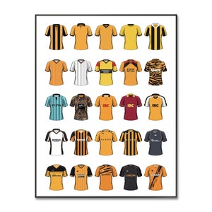 Hull City Poster: Retro Kit | Hull Football Shirt | Classic Football Shirt | Birthday | A4 Wall Art Print | Christmas | Hull Poster