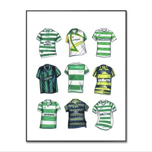 Celtic Football Shirt Poster | Celtic Football Club | Classic Soccer | The Bhoys Homemade Jersey Print | Birthday | Wall Art | Celtic Gift