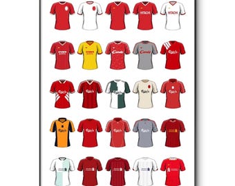 Liverpool Football Poster: Liverpool Shirt Poster. Iconic Shirts Print. Retro Football Art. Liverpool Poster. A4 Wall Art