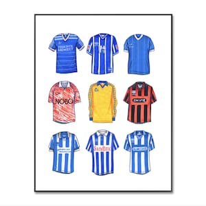 Brighton Football Poster | Brighton Shirt Poster | Brighton and Hove Albion | Brighton Soccer Print | Wall Art | Birthday | Gift | DD