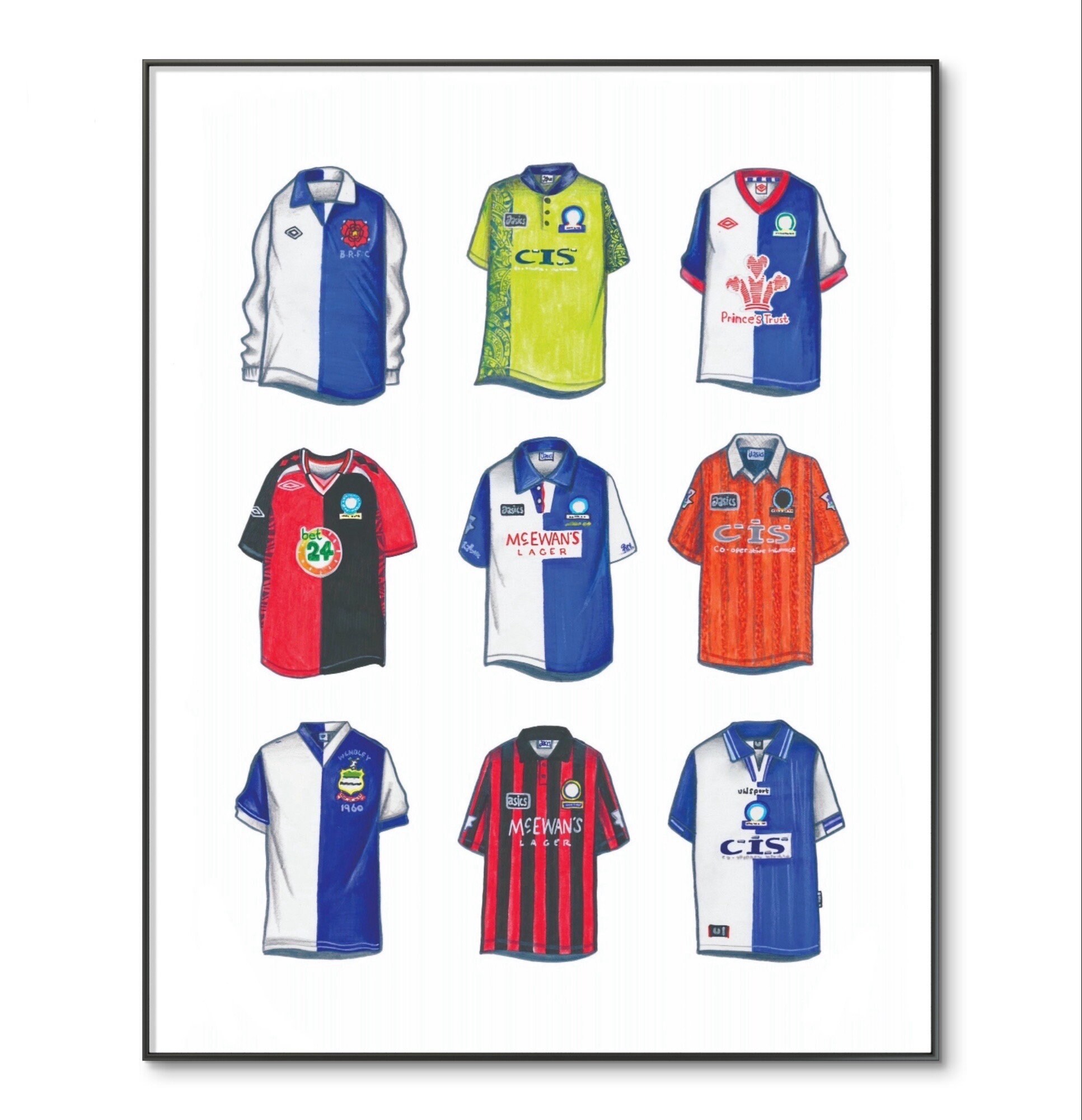 Blackburn Rovers Football Shirt Poster | Football Print | Blackburn ...