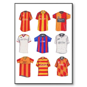 Bradford City | Football Shirts Poster | Bradford City Shirt | Retro Jersey | Birthday | Wall Art | Gifts for Him | Football Top | A4 Print