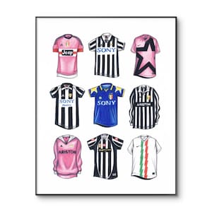 Juventus Poster | Football Shirt | Juventus FC Classic Soccer Jersey | Artwork | Birthday | Wall Art | Gifts for Him | Digital Download