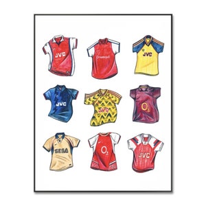 Arsenal Football Shirts Poster: The Gunners Classic Jerseys (Digital Download)