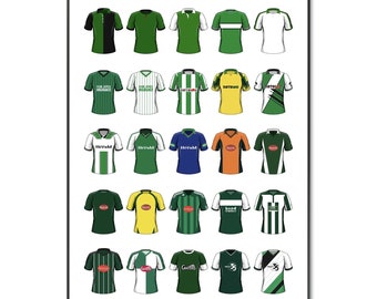 Plymouth Argyle Football Poster: Retro Kit | Plymouth Football Shirt | Classic Football Shirt | Birthday | A4 Wall Art Print | Christmas