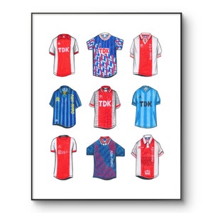 Ajax Football Shirt Poster: Retro Soccer Kit (Digital Download)