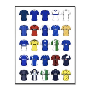 Millwall Football Shirt Poster: Retro Kit | Millwall Football Shirt | Classic Football Shirt | Birthday | A4 Wall Art Print | Christmas