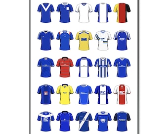 Birmingham City | Classic Football Shirts | Birmingham Poster | Football Print | Wall Art Poster | Birthday | Christmas | Gifts For Boys |