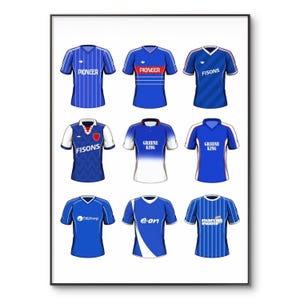 Ipswich Town Football Shirt | Ipswich Home Shirt | Ipswich Town Poster | Retro Kit | Birthday | A4 Wall Art | Gifts for Him | Sport Decor