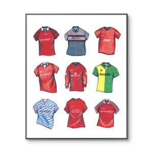 Manchester Utd | Classic Football Shirt | Football Prints | Soccer Wall Art | Birthday | Christmas | Man United | Manchester United | Gift