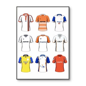 Luton Town Poster | Luton Football Poster | Luton Football Shirt Poster | Birthday | A4 Wall Art | Reto Kit | Classic Soccer Shirt Print