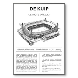 Feyenoord Football Poster | Feyenoord Football Stadium | De Kuip Poster | De Kuip Stadium | Soccer Arena | A4 Print | Birthday Gift