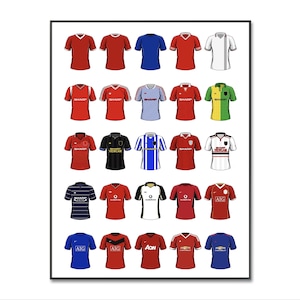 Manchester United Classic Football Shirts Print (Digital Download)