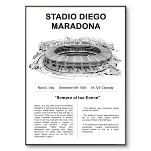 Napoli Football Poster | Stadio Diego Maradona | Napoli Stadium Poster | Napoli Football Club Poster |A4 Print | Birthday | Wall Art | Gifts