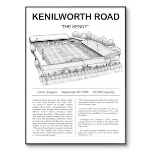Luton Town Poster | Luton Football Poster | Kenilworth Road Poster | Luton Stadium Print | Soccer Wall Art | A4 Print | Birthday | Reto Gift