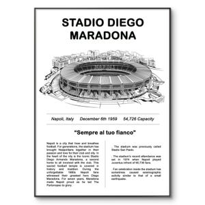 Napoli Football Poster | Stadio Diego Maradona | Napoli Stadium Poster | Napoli Football Club | Birthday | Wall Art | Digital Download