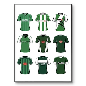Plymouth Argyle Poster: Retro Football Kit Print, A4 Wall Art