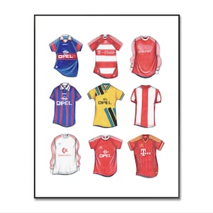 Bayern Munich Retro Football Shirt Poster: A4 Print