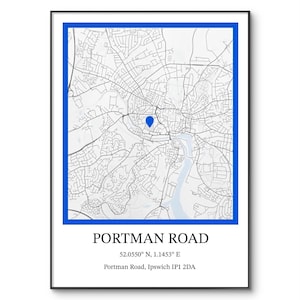 Ipswich Town Poster | Portman Road Poster | Ipswich Football Poster | Football Stadium | Birthday | Minimalist Stadium Print | Ipswich Gift