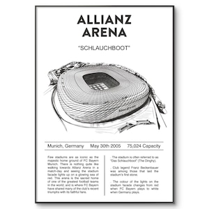 Bayern Munich Allianz Arena Poster: Football Stadium Art (A4 Print)