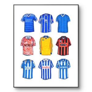 Brighton Football Shirt Poster | Brighton Football Poster | Wall Art | A4 Poster | Birthday | Christmas | Gift | Brighton Football Shirt