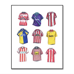 Sheffield United Trikots Poster | Sheffield United Poster | Retro Fußball Jersey | A4 Druck | Geburtstag | Wandkunst | Geschenke für Ihn