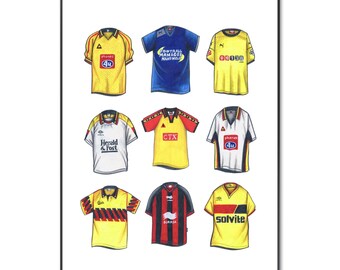 Watford Football Poster: Retro Kit Watford Football Shirt