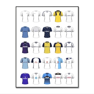 Tottenham Hotspur Football Poster, Tottenham Fussball Shirt Poster, Spurs Fussball hausgemacht A4 Print | Geburtstag | Wandkunst | Geschenk für Ihn