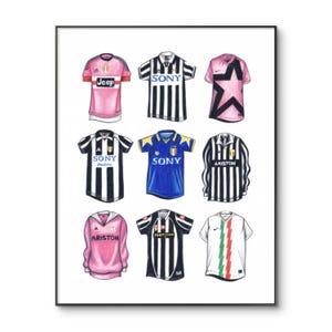 Juventus Football Shirt Poster | Juventus Football Poster | Juventus Poster | Soccer Jersey, A4 Print | Birthday | Wall Art | Gifts for Him