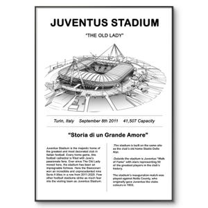 Juventus Football Poster | Juventus FC Stadium Print | Juventus Football Club | Juventus Stadium Arena | Birthday | Wall Art | Gift |Digital