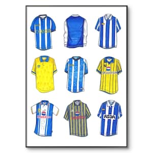 Sheffield Wednesday Poster: Retro Kit | Sheffield Wednesday Football Shirt | Classic Football Shirt | Birthday | A4 Wall Art Print