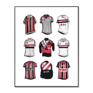 São Paulo Football Shirt Poster | São Paulo Football Poster | São Paulo Soccer Kit | Jersey | Handmade A4 Print | Birthday Gift | Wall Art