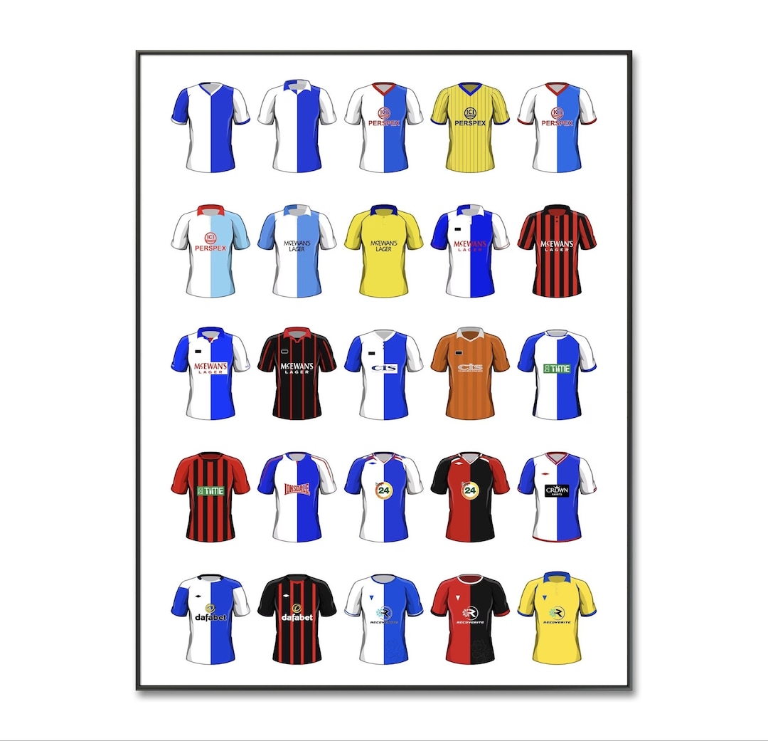 Blackburn Rovers Football Shirts Poster Blackburn Classic Shirt Retro ...