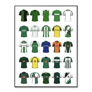 Plymouth Argyle Football Shirt Art Print: Classic Kits (Digital Download)