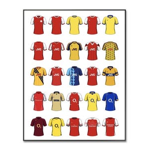 Arsenal Football Shirts Poster: The Gunners Classic Jersey Print (Digital Download)