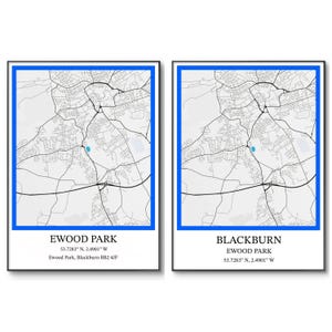 Blackburn Rovers voetbalposter | Ewood Park | Blackburn-voetbalposter | Voetbalkaart| Kerstmis | Cadeaus voor jongens | Muurkunst | Verjaardag