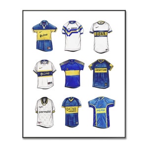 Póster de Boca Juniors / Póster de la camiseta de fútbol de Boca Juniors / Impresión de Boca Juniors / Kit de camiseta de fútbol / Impresión A4 / Regalo de cumpleaños / Arte de pared