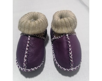 Leather Moccasins, Baby Booties, Baby Moccasins, Infant Booties, Crochet Baby Booties, Baby Slippers, Lambskin Shoes For Babies and Toddlers