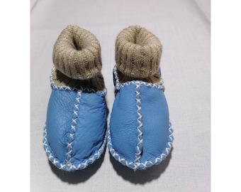 Leather Moccasins, Baby Booties, Baby Moccasins, Infant Booties, Crochet Baby Booties, Baby Slippers, Lambskin Shoes For Babies and Toddlers