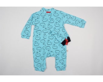 Barboteuses avec chapeau, barboteuses bleues, barboteuses en coton unisexe, pyjamas en coton, barboteuses à motifs, ensemble de barboteuses pour bébé