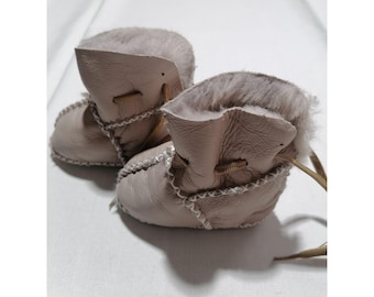 Lambskin Booties, Sheepskin Slippers, Crib Fur Boots, Leather Moccasins, Baby Booties, Sheepskin Boots, Genuine Shearling Boots For Babies